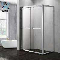 Kamali prefabricated australia Rectangle 3 sided panel shower cabin all in one bathroom complete bath and shower glass unit