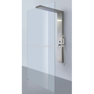 bathroom glass screen compose stainless steel LED shower panel